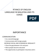 Importance of English Language in Malaysia and Its Usage