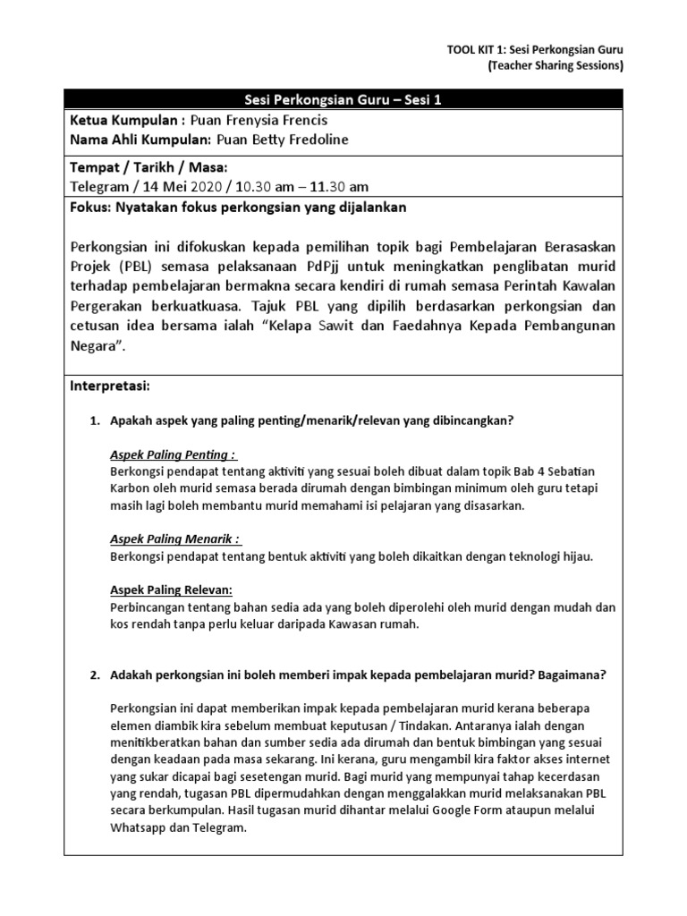 Teacher Sharing Session Pdf