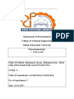 Department of Petrochemical College of Technical Engineering Duhok Polytechnic University Petrochemical Lab. Year Level