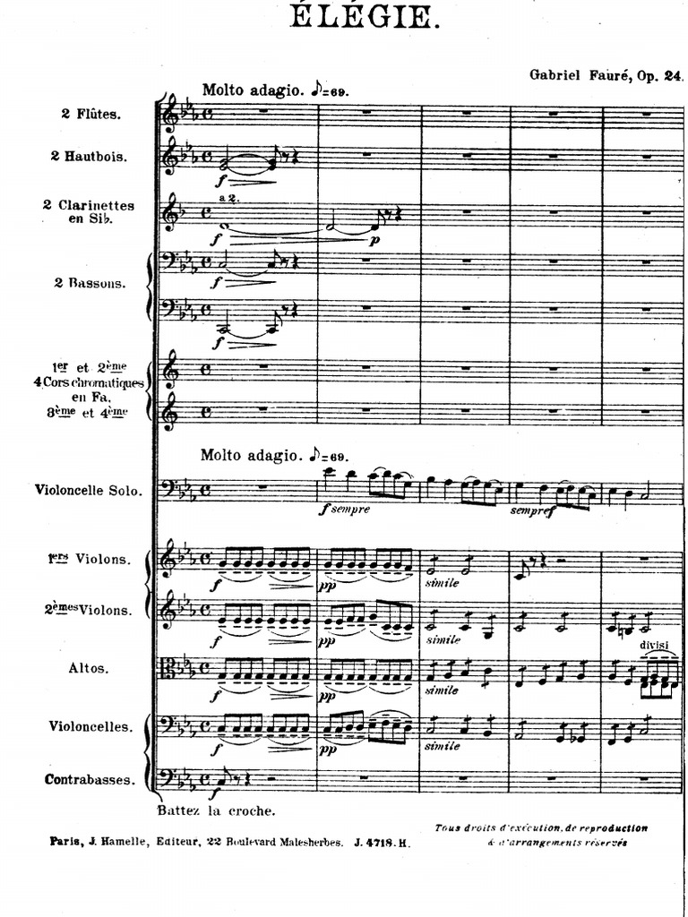 Faure Elegie Op 24 Cello And Orchestra Pdf