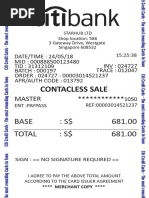 Contacless Sale: Base: S$ 681.00 Total: S$ 681.00