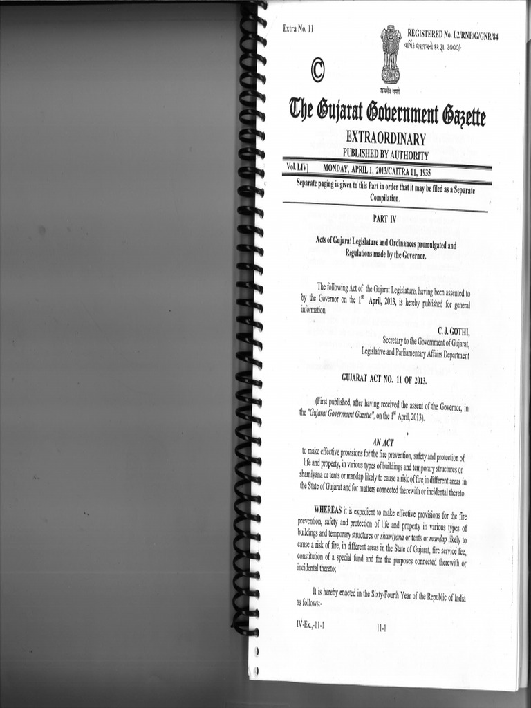 Gujarat Fire Prevention Life Safety Measures Act 2013 PDF
