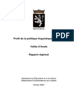 Profil de La Linguistique Educative Vallée d'Aoste Rapport Régional
