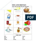 Food and Drinks: Label The Pictures With The Words From The Word Bank