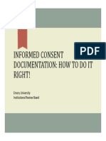 Informed Consent Documentation: How To Do It Right!: Emory University Institutional Review Board