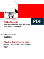 Oracle Unbreakable Linux and More Eyal Shani, CTO Oracle