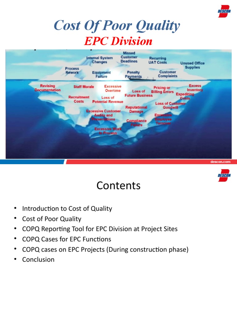 COPQ Training - EPC (Repaired) | PDF | Cost | Nondestructive Testing