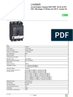 Product Data Sheet: Circuit Breaker Compact NSX100F, 36 Ka at 415 VAC, Micrologic 2.2 M Trip Unit 100 A, 3 Poles 3d