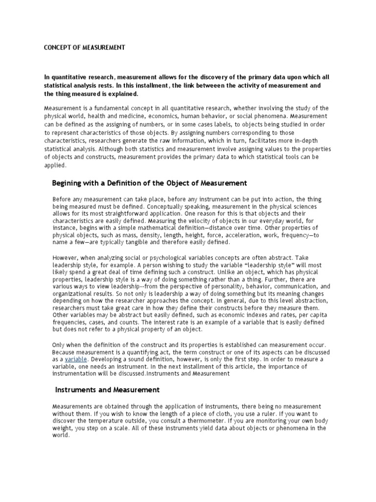 Measurement in Quantitative Research | PDF | Measurement | Survey ...