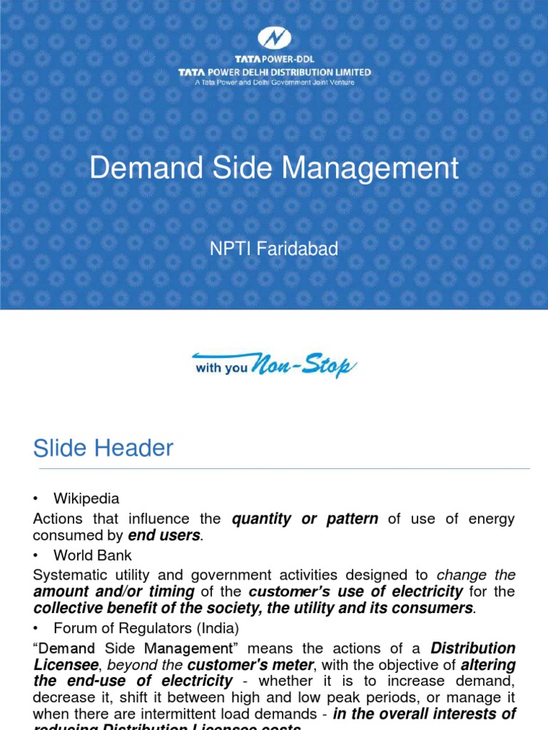 Demand Side Management: NPTI Faridabad | PDF | Efficient Energy Use ...