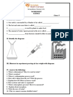 Worksheet Science Name: - Class: V I. Fill in The Blanks