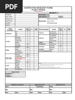 Inspection Request Form Plant Piping