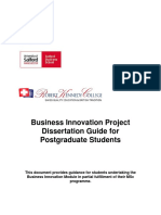 Business Innovation Project Dissertation Guide For Postgraduate Students
