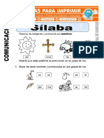 Ficha de Silaba para Segundo de Primaria
