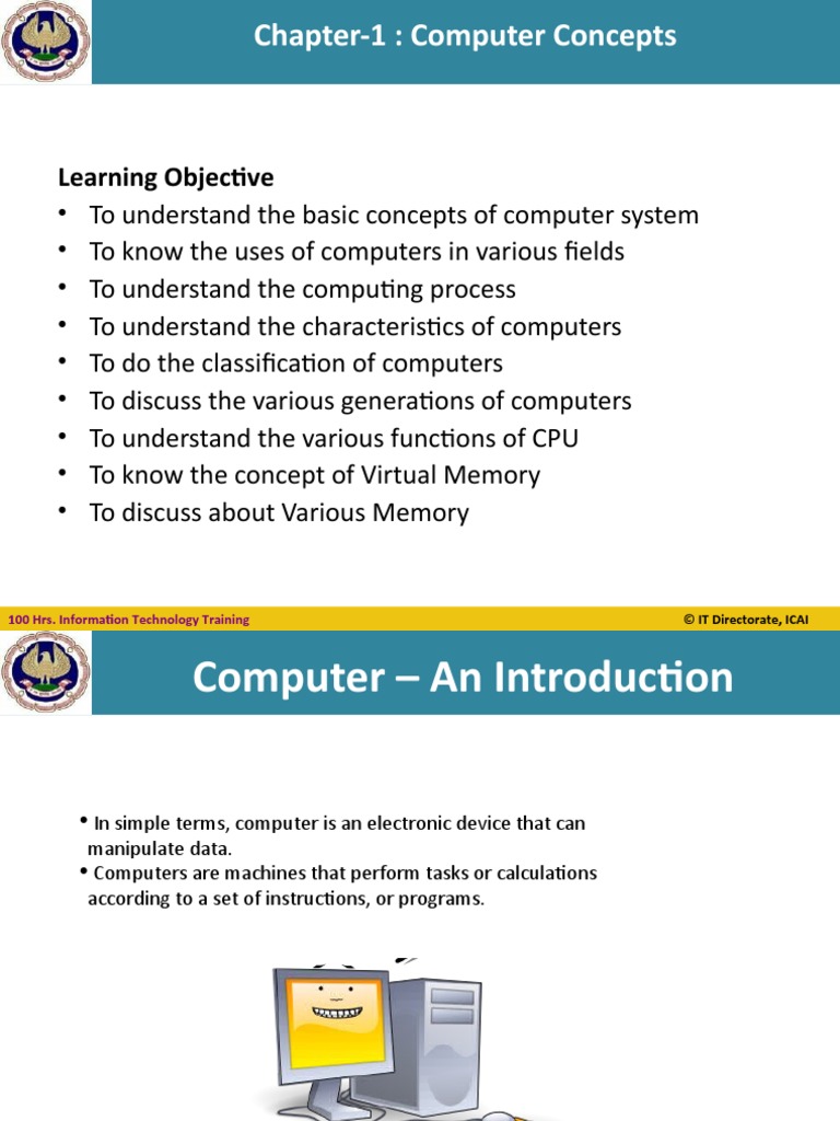 ITT Course - Unit I - Chapter 1 | PDF | Random Access Memory | Computer ...