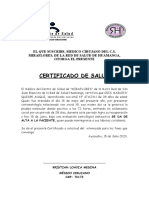 Certificado de Salud Alta Covid 19