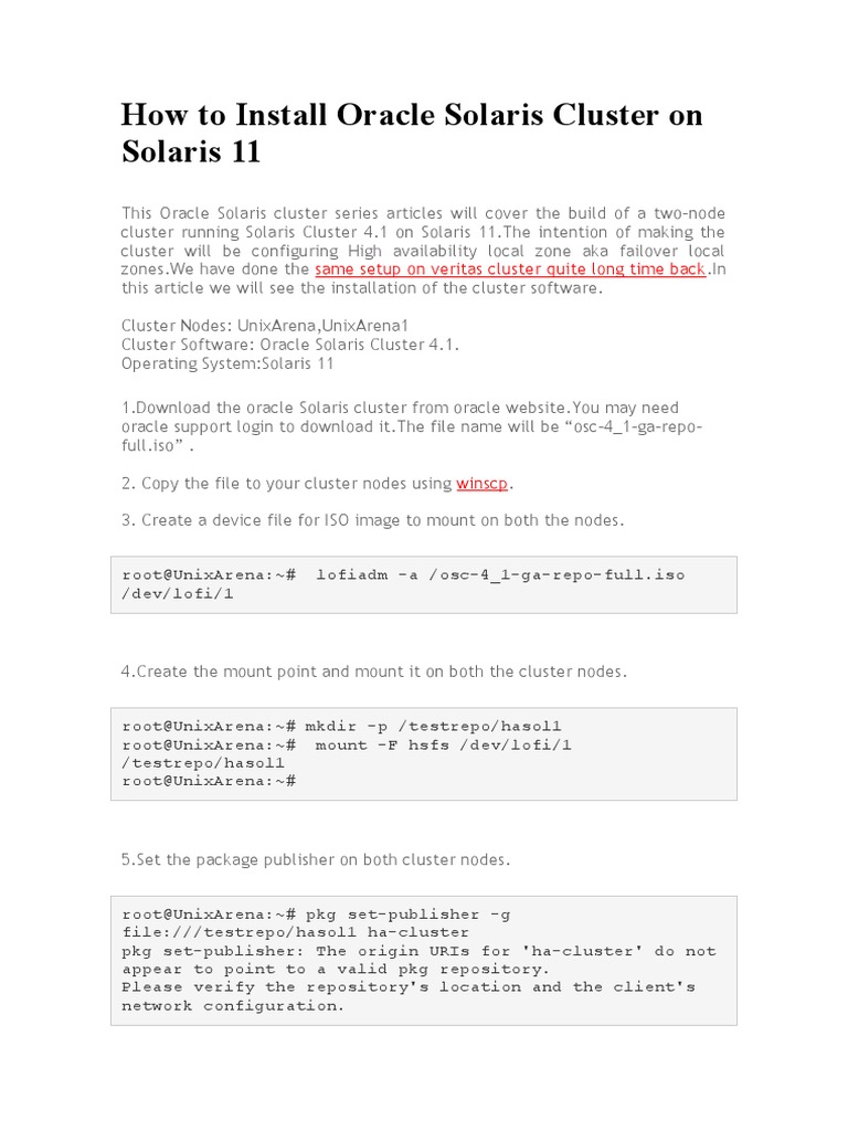 Installing Oracle Solaris Cluster 4.1 | PDF | Database Index | Computer ...