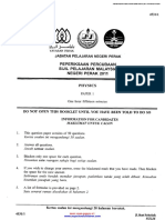 SPM Perak 2011 Physics Paper 1 Exam