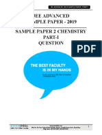Jee Advanced Sample Paper - 2019 Sample Paper 2 Chemistry Part-I