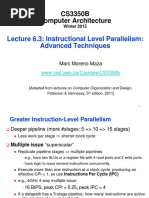 CS3350B Computer Architecture: Lecture 6.3: Instructional Level Parallelism: Advanced Techniques