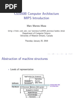 CS3350B Computer Architecture MIPS Introduction: Marc Moreno Maza