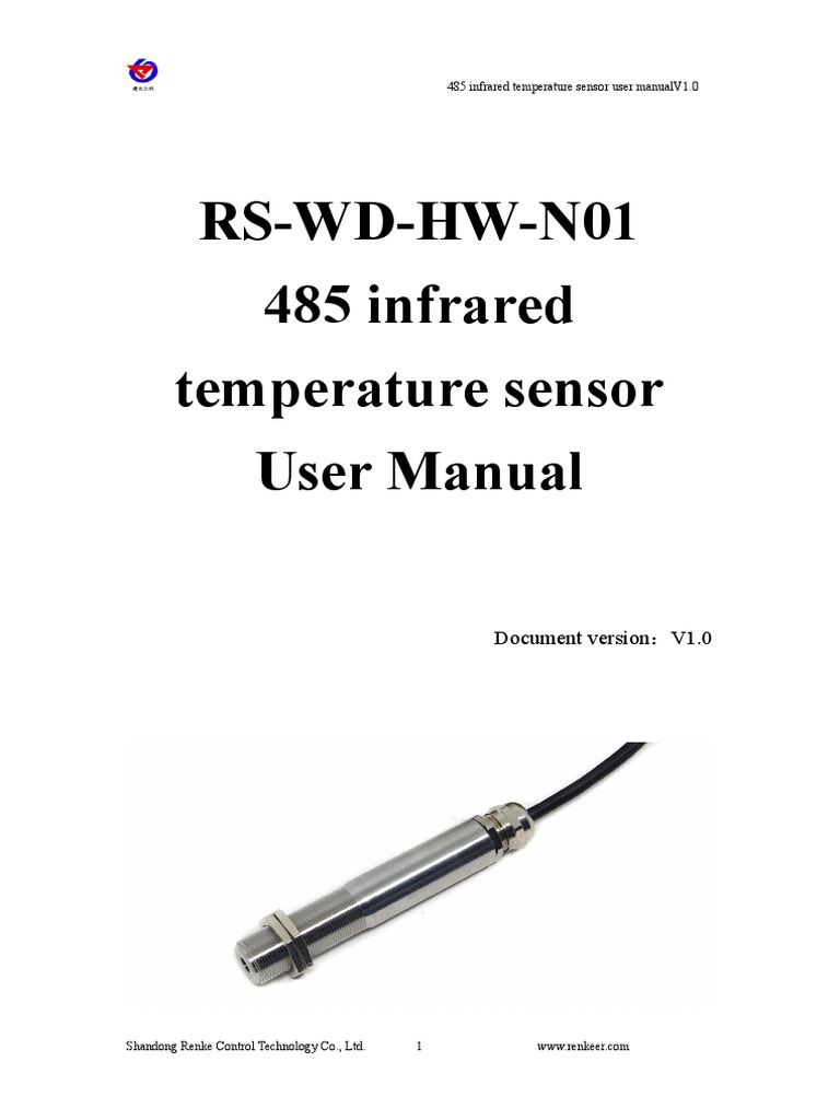 RSWDHWN01 485 Infrared Temperature Sensor User Manual Document