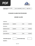 Standard Calibration Procedure Vernier Caliper Doc. No. Call/SCP/008 Rev. 00 May 01, 2015