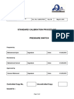 Standard Calibration Procedure Pressure Switch Doc. No. Call/SCP/015 Rev. 00 May 01, 2015
