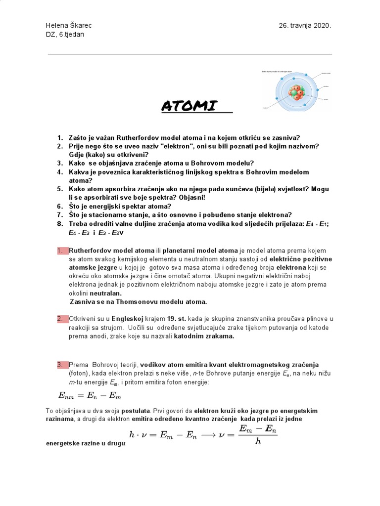 Atomi, 26.4.2020. | PDF