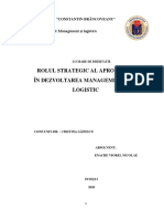Rolul Strategic Al Aprovizionarii in Dezvoltarea Managementului Logistic PDF