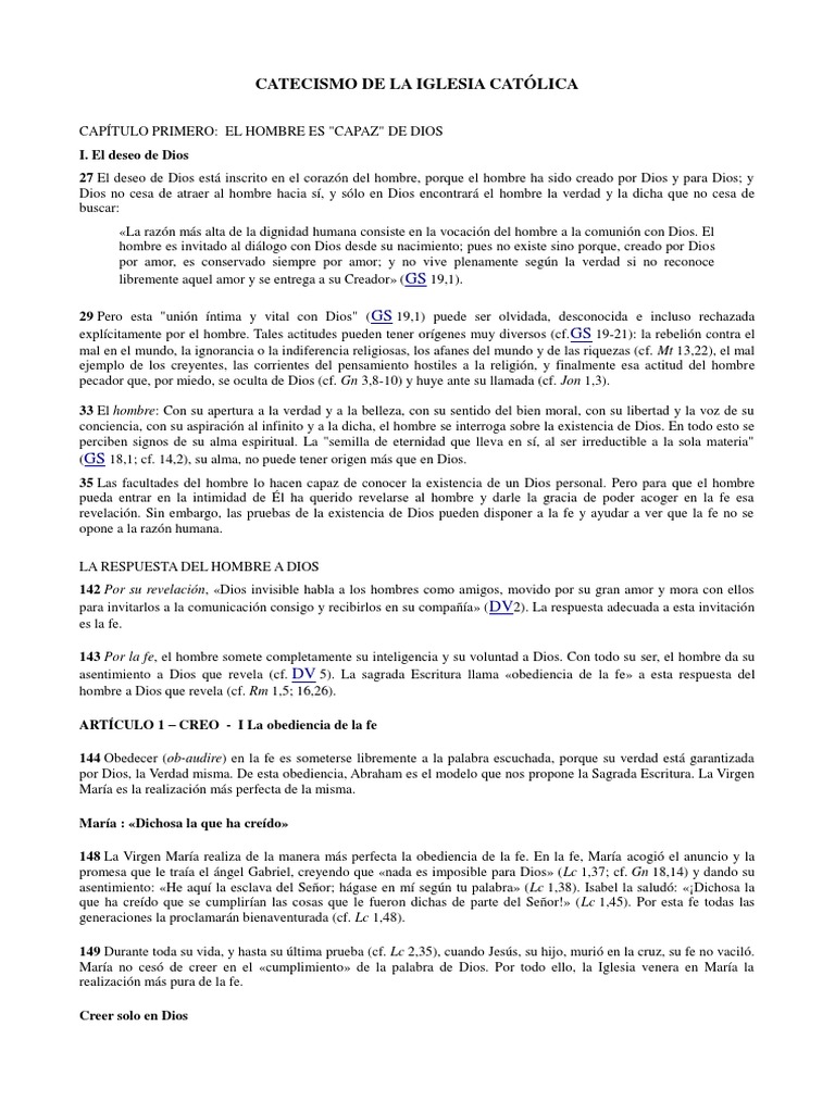 Características de la fe en el Catecismo | PDF | Fe | Iglesia Católica