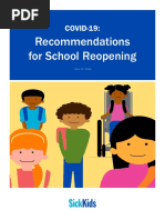 COVID19 Recommendations For School Reopening