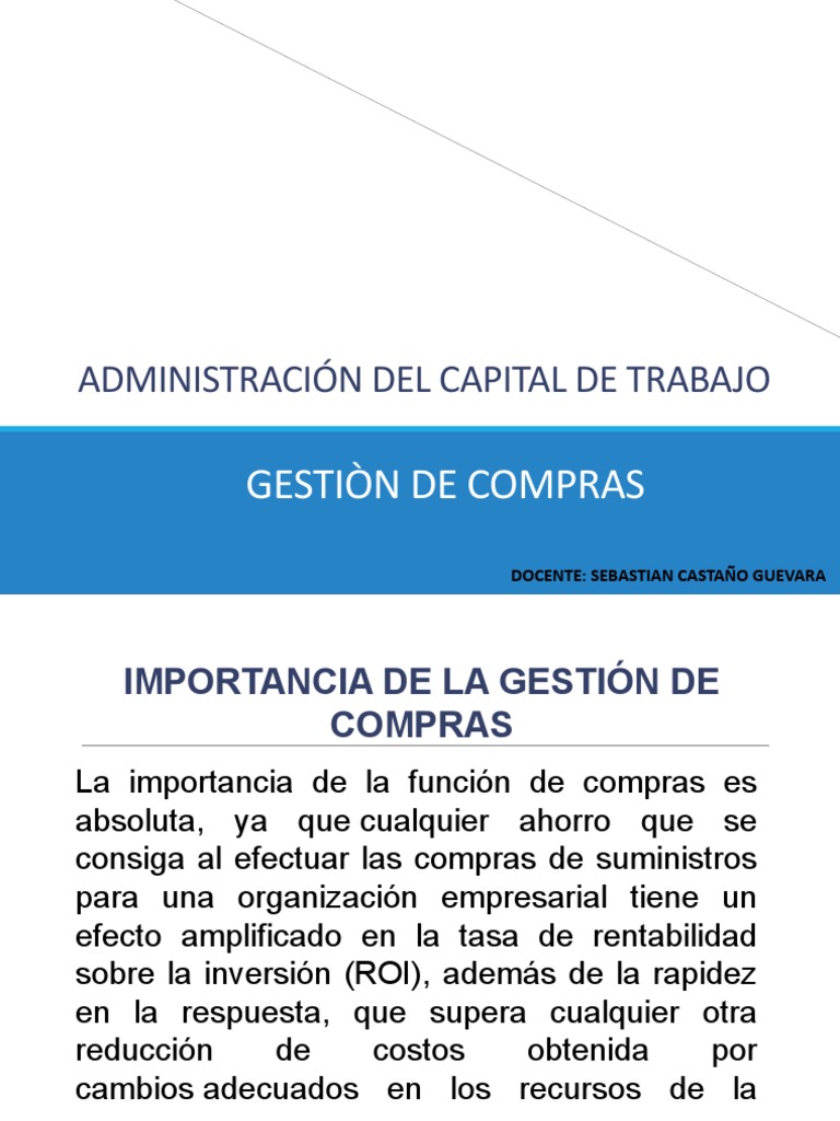 Importancia de la Gestión de Compras | PDF | Calidad (comercial ...