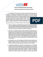 Posición y propuestas Movimiento Dignidad Popular