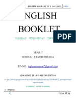 ENGLISH BOOKLET #3 1st LEVEL