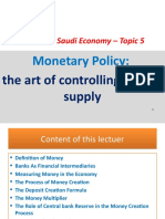 Econ 220: Saudi Economy - Topic 5: Monetary Policy