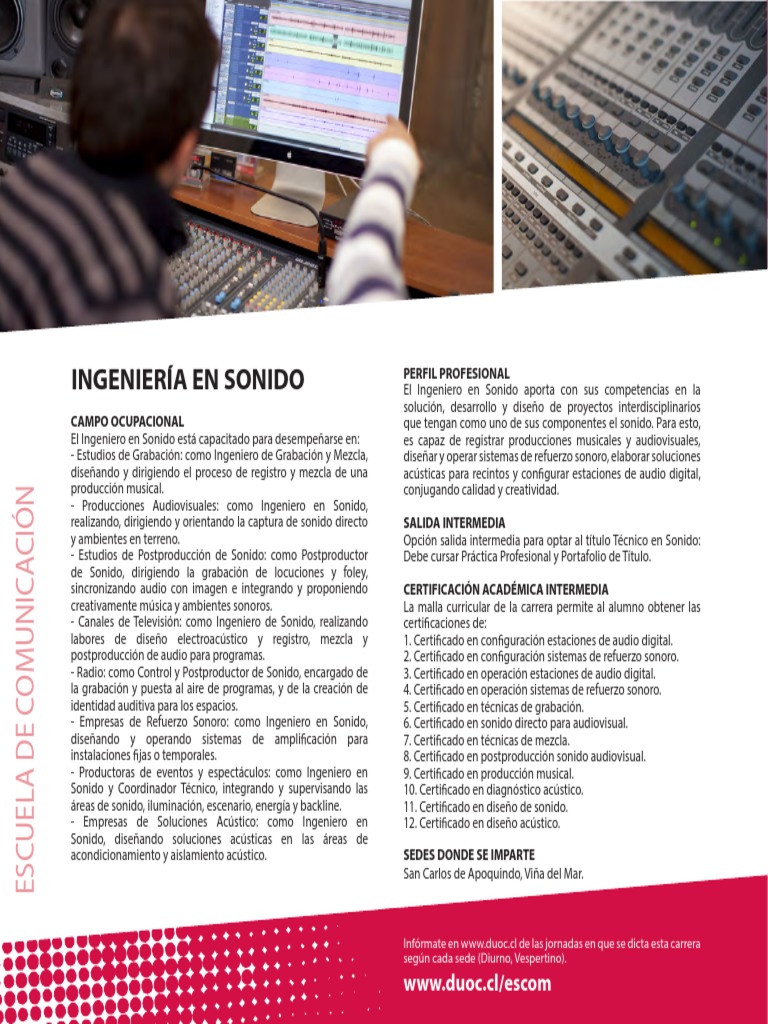 Ing Sonido | PDF | Ingeniero de audio | Sonido