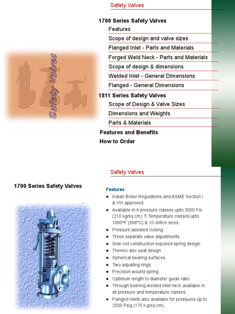 1700 Series Safety Valves | PDF | Valve | Steel
