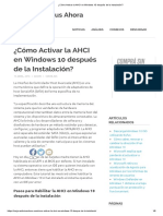 ¿Cómo Activar La AHCI en Windows 10 Después de La Instalación - PDF