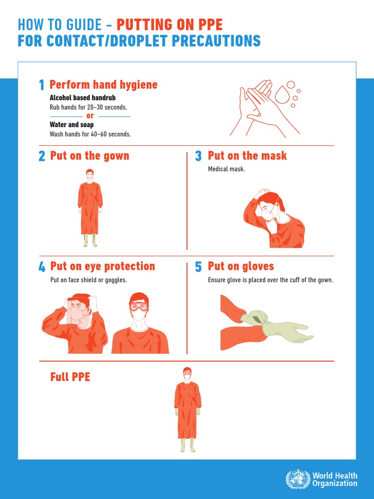 Putting On Ppe How To Guide For Contact/Droplet Precautions PDF
