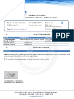 Informe Psicologico: (Cuestionario de Ansiedad Y Fobia para Trabajo en Alturas.)