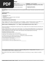 Download First Grade Social Studies Lesson Plan - Cardinal Directions - Chupp by KIPPNYCDocs SN46601987 doc pdf