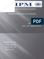 Subject:Brand Management. Presentation On: Packaging