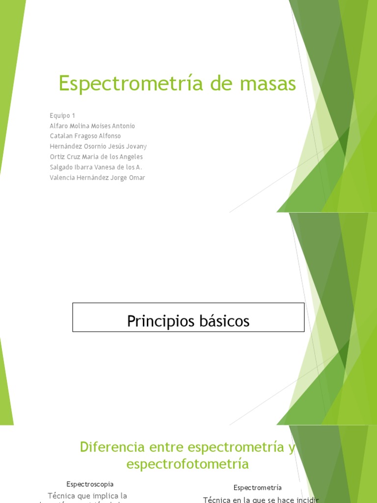 Espectrometría de Masas: Fundamentos y Aplicaciones | PDF ...