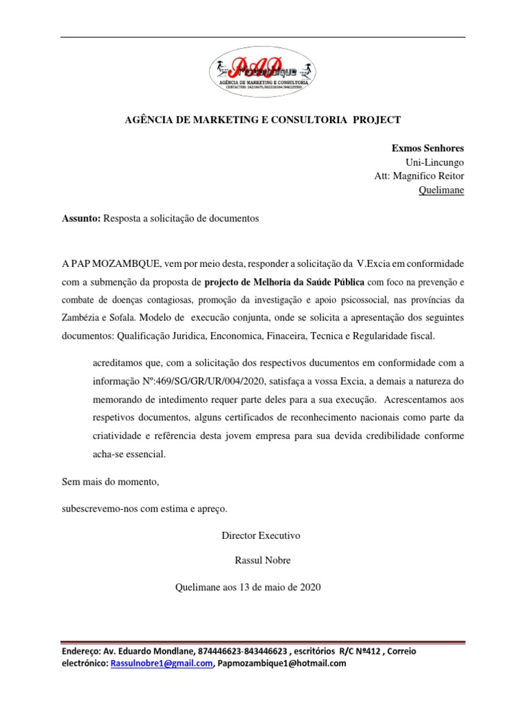Resposta à Solicitação de Documentos | PDF | Science | Ciência e Tecnologia