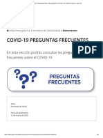 COVID-19 PREGUNTAS FRECUENTES - Secretaría de Salud - Gobierno - Gob - MX