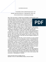 Raymond Boudon Sobre la epistemología subyacente de ciertas teorías sociológicias y sobre sus consecuencuas científicas