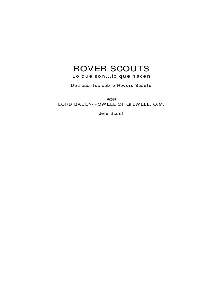 Significado y rol del Rover Scout | PDF | Exploración | Organizaciones ...