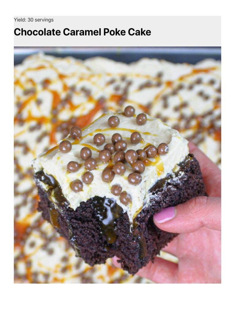 Chocolate Caramel Poke Cake Chelsweets Download Free PDF Cakes