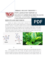 Extraction of Caffeine From Dried Leaves of Camelia Sinensis Post-Laboratory Report